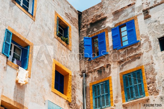 Picture of old colorful facade at morocco